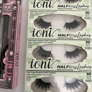 IONI 3D FULL FOXY DRAMA HALF LASHES-Set of 4-Pairs of Lashes & 1-Eyeliner Pen